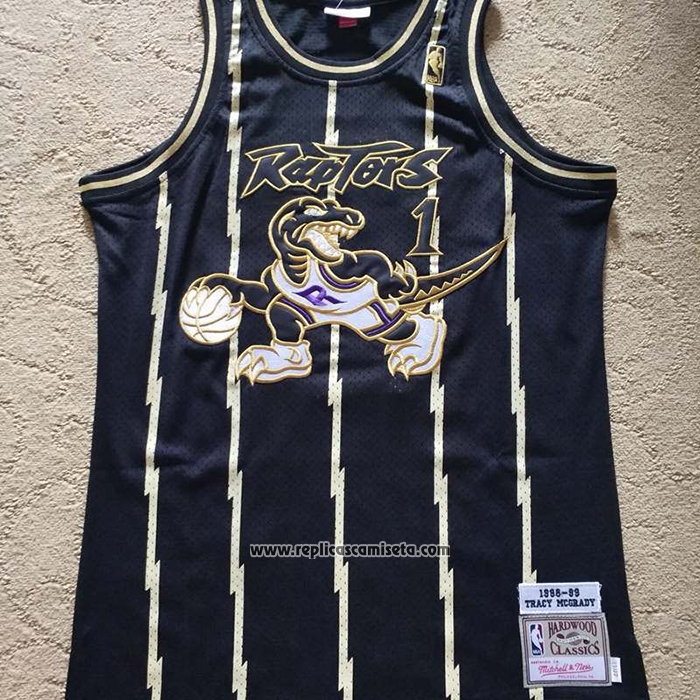 Camiseta Toronto Raptors Tracy McGrady #1 Mitchell & Ness 1998-99 Negro
